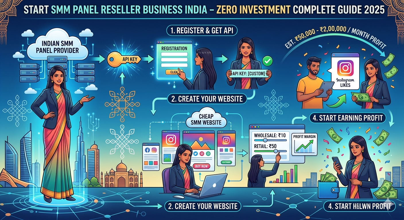 Start SMM Panel Reseller Business India — Zero Investment Complete Guide 2025